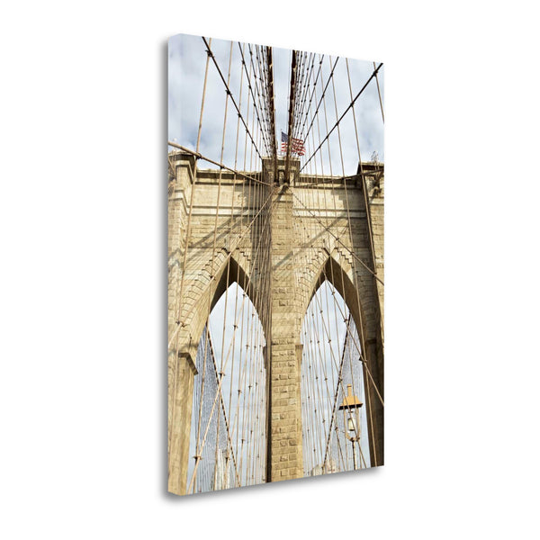 16" Modern and Sleek Architectural Brooklyn Bridge Gallery Wrap Canvas Wall Art