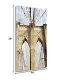 16" Modern and Sleek Architectural Brooklyn Bridge Gallery Wrap Canvas Wall Art