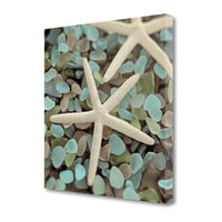 20" Starfish and Seaglass Giclee Wrap Canvas Wall Art
