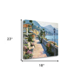 23" Coastal Promenade Print on Gallery Wrap Canvas Wall Art