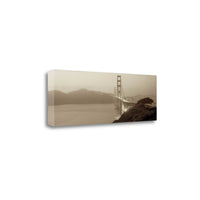 40" Sepia Tone Bridge to the City  Gallery Wrap Canvas Wall Art