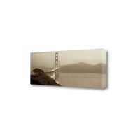 40" Sepia Tone Bridge to the City  Gallery Wrap Canvas Wall Art