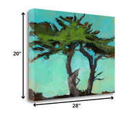 28" Abstract Green Tree 2 Giclee Wrap Canvas Wall Art