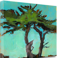 28" Abstract Green Tree 2 Giclee Wrap Canvas Wall Art