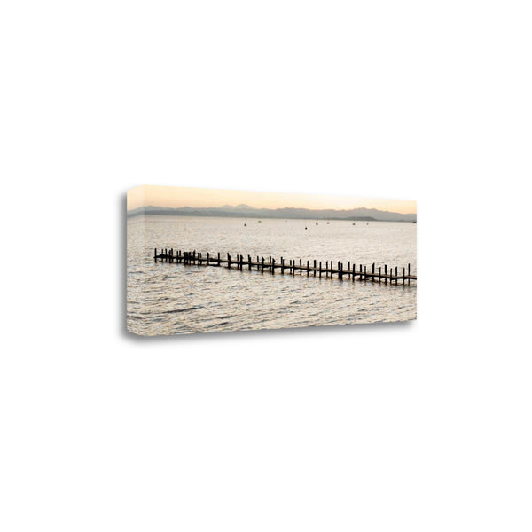 40" Sunset Stretched Vintage Pier Giclee Wrap Canvas Wall Art