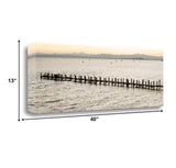 40" Sunset Stretched Vintage Pier Giclee Wrap Canvas Wall Art