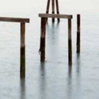 40" Abandoned Group of Piers In the Mist Giclee Wrap Canvas Wall Art