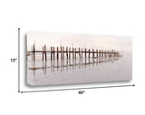 40" Old Fishing Pier Over Tranquil Waters Giclee Wrap Canvas Wall Art