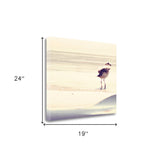 24" Coastal Seagull on the Beach Print on Gallery Wrap Canvas Wall Art