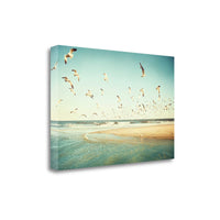 Flying Seagulls Over Water 1 Giclee Wrap Canvas Wall Art