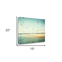 Flying Seagulls Over Water 1 Giclee Wrap Canvas Wall Art