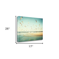 Flying Seagulls Over Water 2 Giclee Wrap Canvas Wall Art