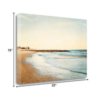 22" Turquoise Backwash Beautiful Coastal Beach Giclee Wrap Canvas Wall Art