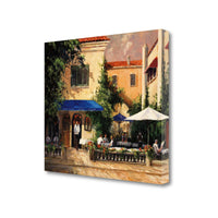 25" European Summer Inspired Vintage Courtyard Gallery Wrap Canvas Wall Art