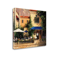 25" European Summer Inspired Vintage Courtyard Gallery Wrap Canvas Wall Art