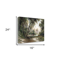 Animals at the Creek 1 Giclee Wrap Canvas Wall Art