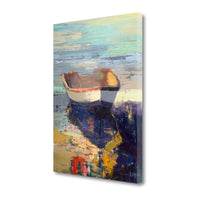 18" Artistic Fishing Boat on Water Gallery Wrap Canvas Wall Art