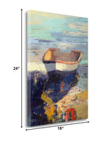 18" Artistic Fishing Boat on Water Gallery Wrap Canvas Wall Art