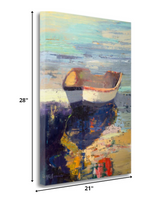 21" Artistic Fishing Boat on Water Gallery Wrap Canvas Wall Art