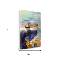 21" Artistic Fishing Boat on Water Gallery Wrap Canvas Wall Art