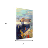 21" Artistic Fishing Boat on Water Gallery Wrap Canvas Wall Art