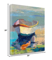 20" Artistic Rowboat on a Lake Gallery Wrap Canvas Wall Art