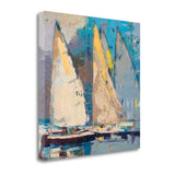 25" Coastal Inspired Sailboats Painting Gallery Wrap Canvas Wall Art