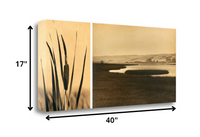 32" By the Water Sepia Tone Giclee Wrap Canvas Wall Art