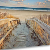 29" Beach Boardwalk to the Ocean Giclee Wrap Canvas Wall Art