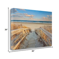 29" Beach Boardwalk to the Ocean Giclee Wrap Canvas Wall Art