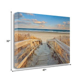 29" Beach Boardwalk to the Ocean Giclee Wrap Canvas Wall Art