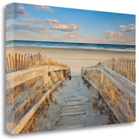 29" Beach Boardwalk to the Ocean Giclee Wrap Canvas Wall Art