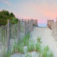 29" Beach Entrance with Pink Sunset 1 Giclee Wrap Canvas Wall Art