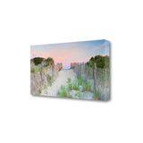 34" Beach Entrance with Pink Sunset 2 Giclee Wrap Canvas Wall Art