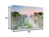 34" Beach Entrance with Pink Sunset 2 Giclee Wrap Canvas Wall Art