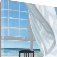 26" Reading Books by the Beach Giclee Print on Gallery Wrap Canvas Wall Art