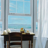 25" Desk with Ocean View 2 Giclee Wrap Canvas Wall Art