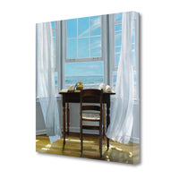 25" Desk with Ocean View 2 Giclee Wrap Canvas Wall Art
