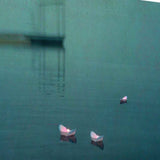 25" Little Boat Lanterns in Water Giclee Wrap Canvas Wall Art