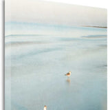 20" Coastal Two Seagulls on the Beach Giclee Wrap Canvas Wall Art