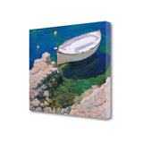 24" Coastal Style Boat in the Water Gallery Wrap Canvas Wall Art