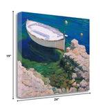 24" Coastal Style Boat in the Water Gallery Wrap Canvas Wall Art