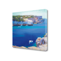 24" Summer Inspired Bright Coastal Cliff View Gallery Wrap Canvas Wall Art