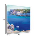 28" Summer Inspired Bright Coastal Cliff View Gallery Wrap Canvas Wall Art