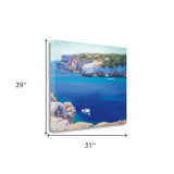 28" Summer Inspired Bright Coastal Cliff View Gallery Wrap Canvas Wall Art