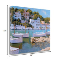 22" Coastal Inspired European Cove Gallery Wrap Canvas Wall Art