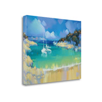 22" Artistic Boats by the Shore Gallery Wrap Canvas Wall Art