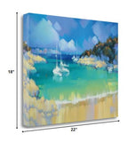 22" Artistic Boats by the Shore Gallery Wrap Canvas Wall Art