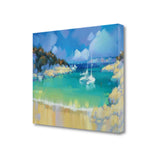 22" Artistic Boats by the Shore Gallery Wrap Canvas Wall Art