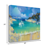 27" Artistic Boats by the Shore Gallery Wrap Canvas Wall Art